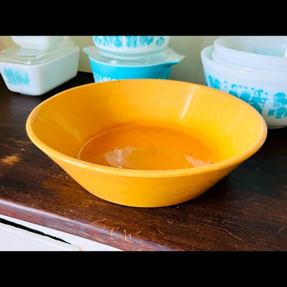 Vintage Other - Antique Farmhouse Mustard Yellow Ware Bowl❤️